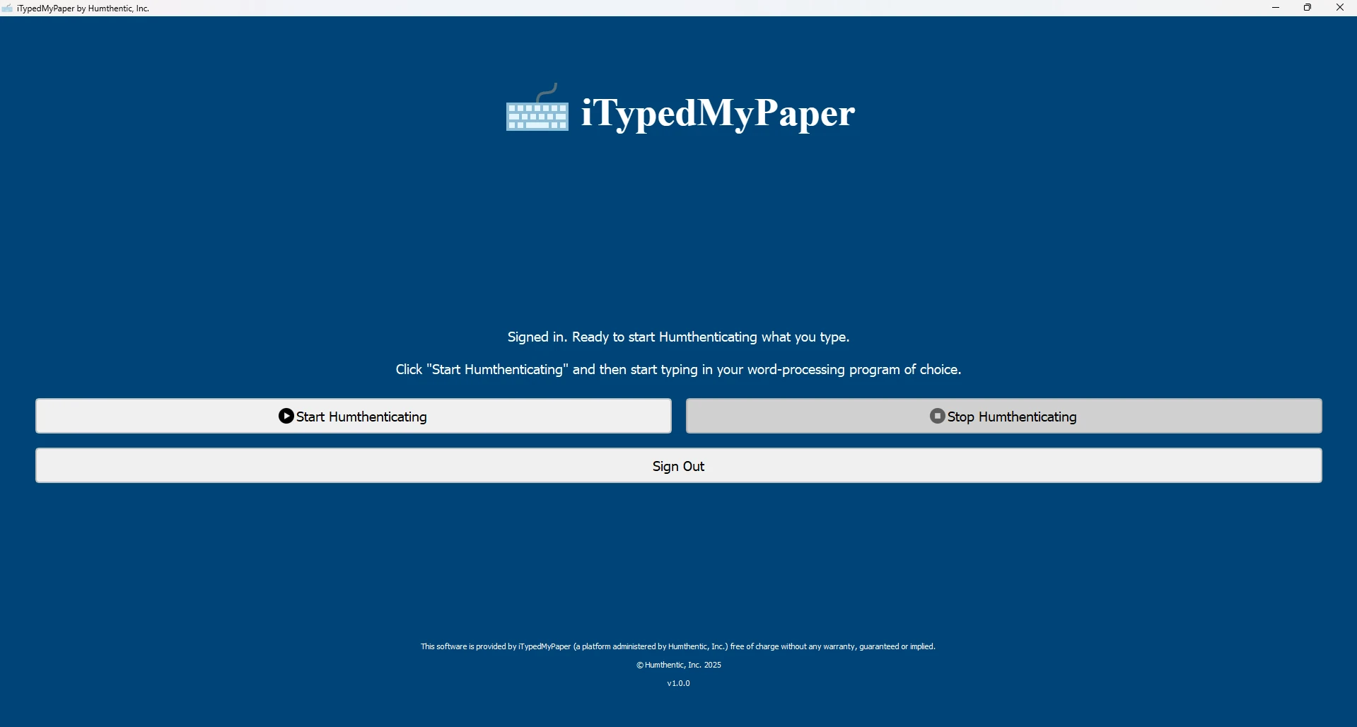 iTypedMyPaper desktop app screenshot